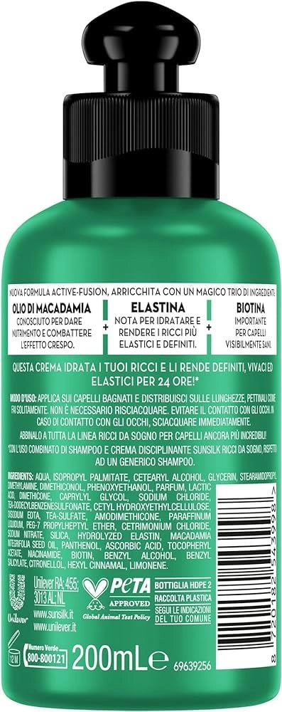 SUNSILK CREMA CAPELLI  200 ML RICCI DA SOGNO ANTICRESPO CON BIOTINA