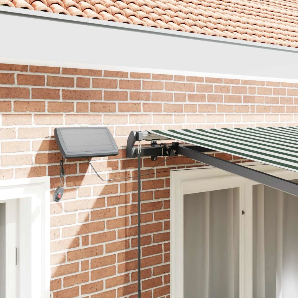 Tenda retrattile-Tenda parasole per balcone Verde e bianco 300 x 250 cm Tessuto