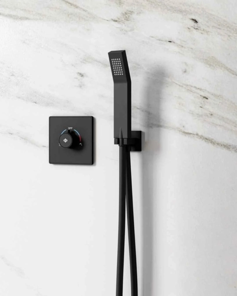 Set doccia da incasso Orion Titanio Termostático lluvia + cascada DUCHA.ES