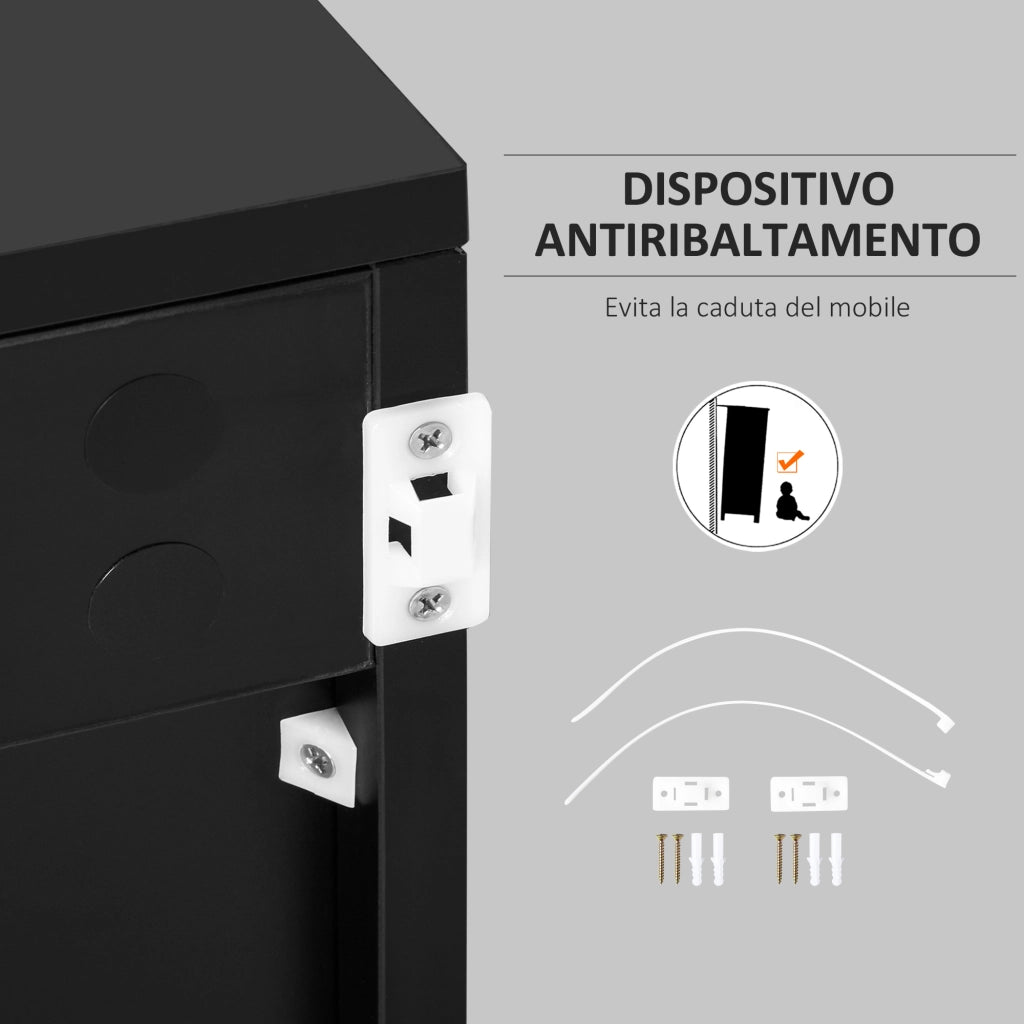 Mobiletto Multiuso con 2 Cassetti e 2 Armadietti ¨C zephmum ¨C 79x36x74cm