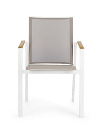 Set 4 Sedie da Giardino 59x61x88h cm con Braccioli Cameron Bianco