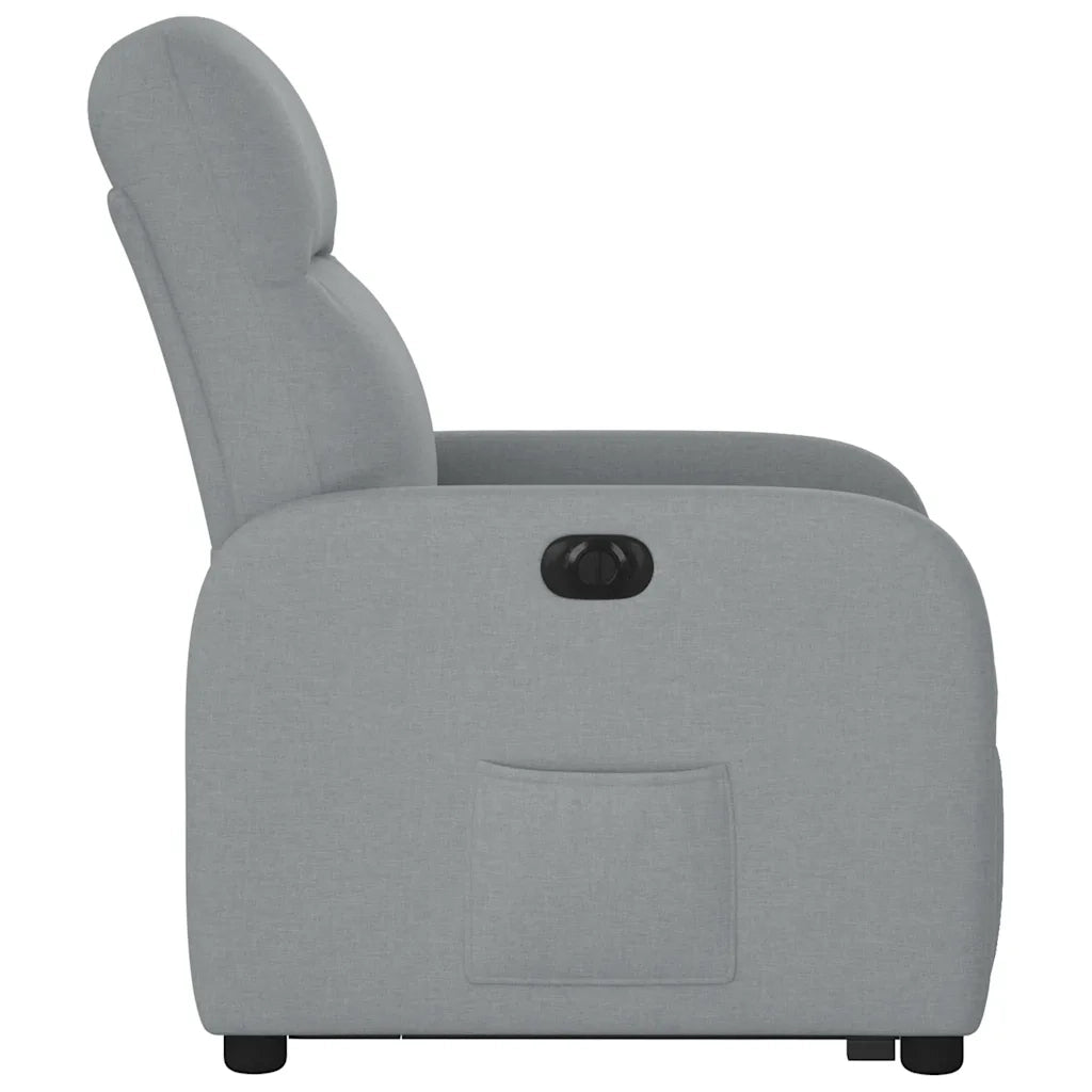 vidaXL Poltrona Reclinante Alzapersona Elettrica Grigio Chiaro Tessuto