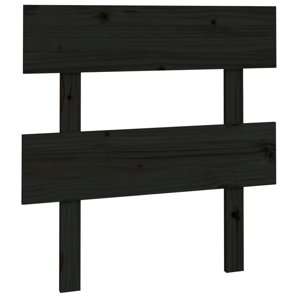 Testiera per Letto Nera 103,5x3x81 cm in Legno Massello di Pino 819059