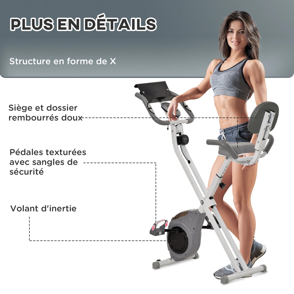 Bicicletta da camera magnetica pieghevole ¨C zephmum ¨C bianco grigio