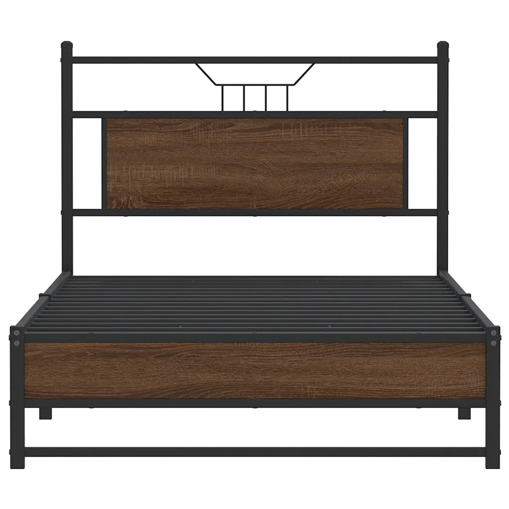 vidaXL Giroletto senza Materasso Rovere Marrone 107x203 cm Truciolato