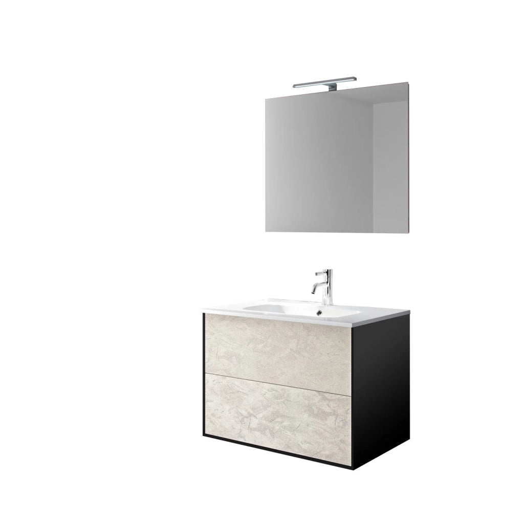 Mobile bagno composizione 4 pezzi L.71 P.46,5 H.190 cm IGEA colore avana