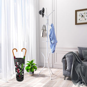 Portaombrelli da Ingresso Design Floreale 19,5x19,5x49 cm in Ferro Nero