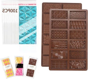 Siliciato profondo per confezionamento cioccolato 2 pezzi - forma bonbon - rivestimento antiaderente - 100 sacchetti - confezione cioccolato e bonbon DIY - BPA libero