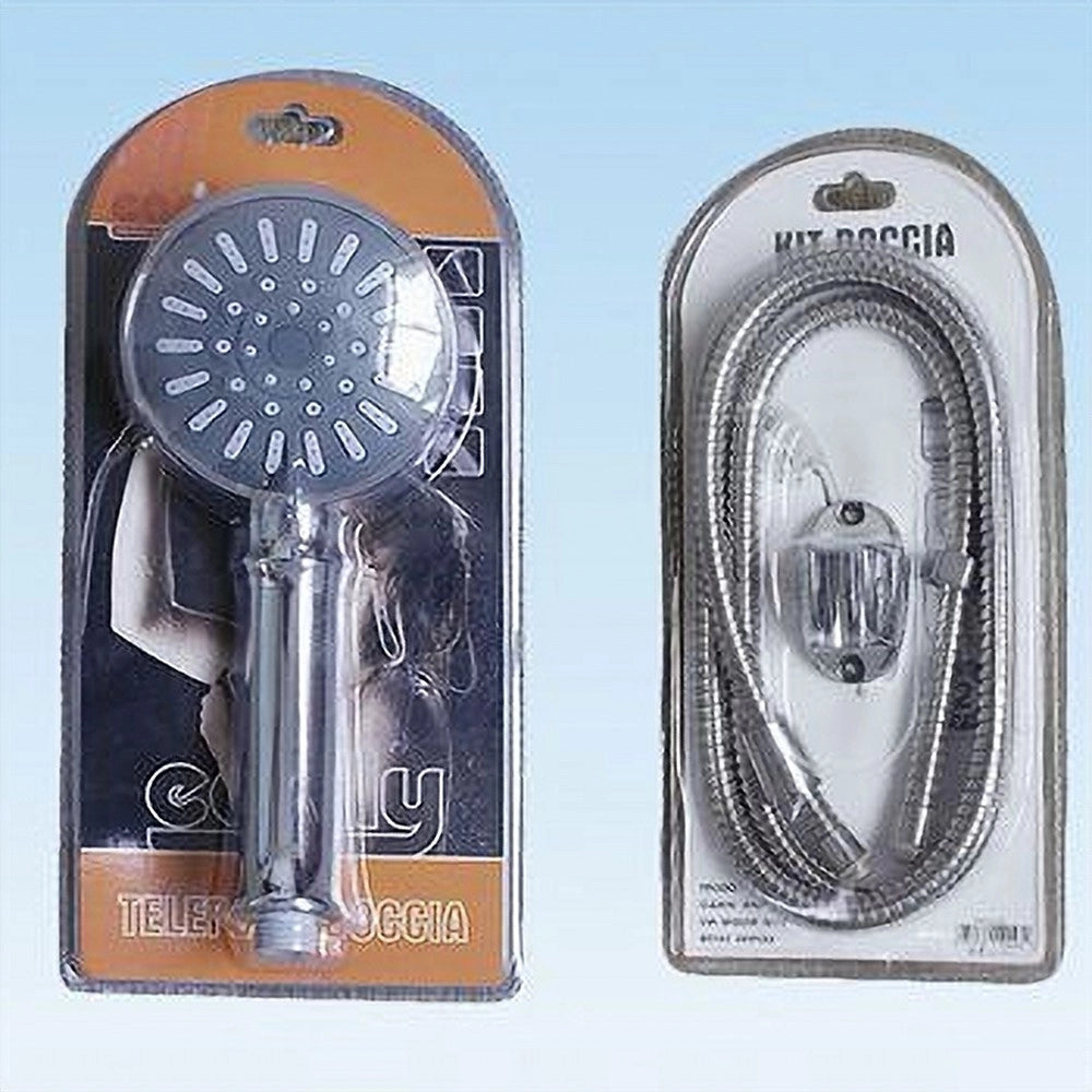 Trade Shop - Doccetta Multigetto Telefono Soffione Doccia Bagno Tubo 1,8mt Supporto Muro 52046 -