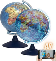Globus Illuminato LED 21cm Verlichta con App di Realtà Aumentata per iOS, Fisica e Celesti, Inclusa la Cavo, Luce su Globus