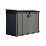 Cortina Mega - Mobili Da Giardino 190,5x132,5x109,3 cm 2 Ante Per Deposito Attrezzi Finitura Effetto Legno Evotech+ In Resina Grigio