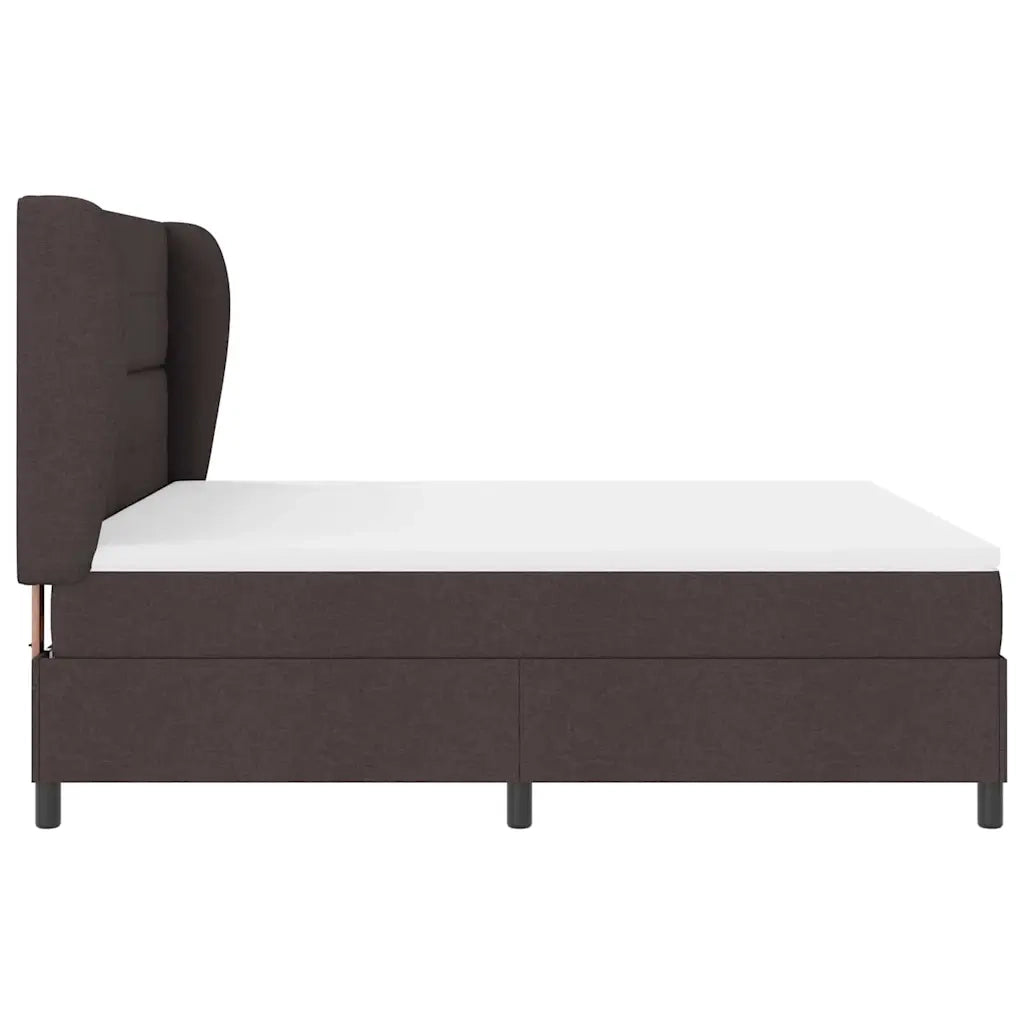 Letto a molle con materasso Marrone scuro 180 x 200 cm Tessuto 3340581