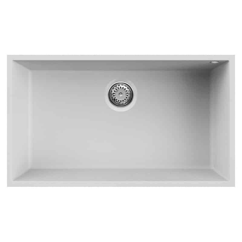 Lavello Elleci Incasso 1 vasca 76x44 Quadra 130 Sottotop Granitek Bianco LGQ13068BSO