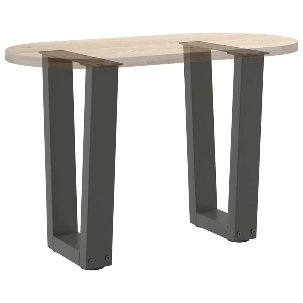 Set di 2 gambe per tavolino da caffè a forma di V 28 x 42-43,3 cm con piedini regolabili stile moderno acciaio antracite 02_0056910