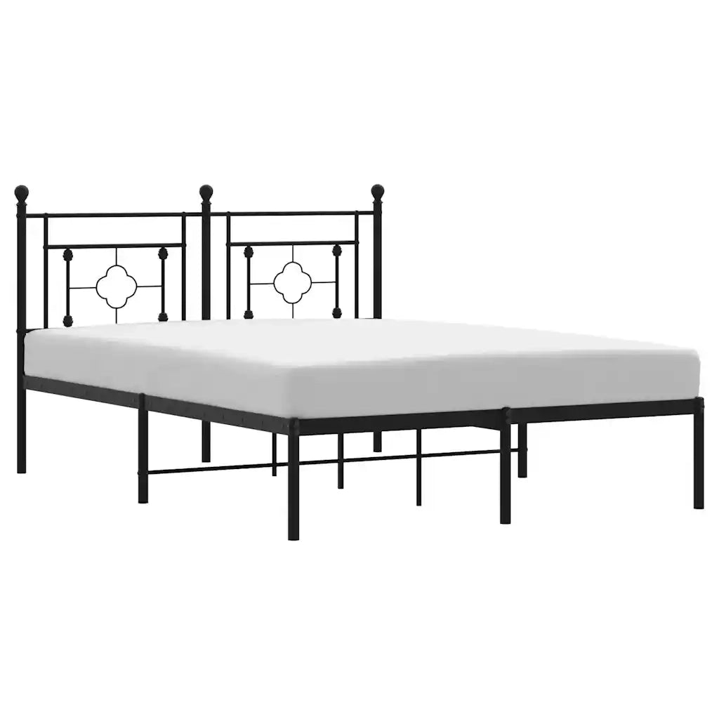 Giroletto con Testiera in Metallo Nero 140x200 cm 374340