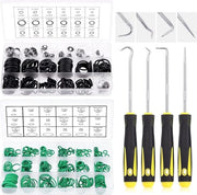 Assortimento universale di anelli O - 553 pezzi - con gomma NBR nitrile verde per la lavastoviglie - per la riparazione di auto, gru e sanitari