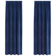 Tende Oscuranti | Tende Blackout 2 pz Blu Scuro 140 x 260 cm Velluto