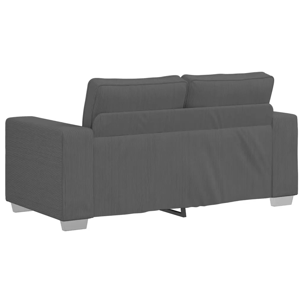 Divano Divanetto Grigio Scuro 160x77x82 cm Tessuto di Velluto a Coste 4105194