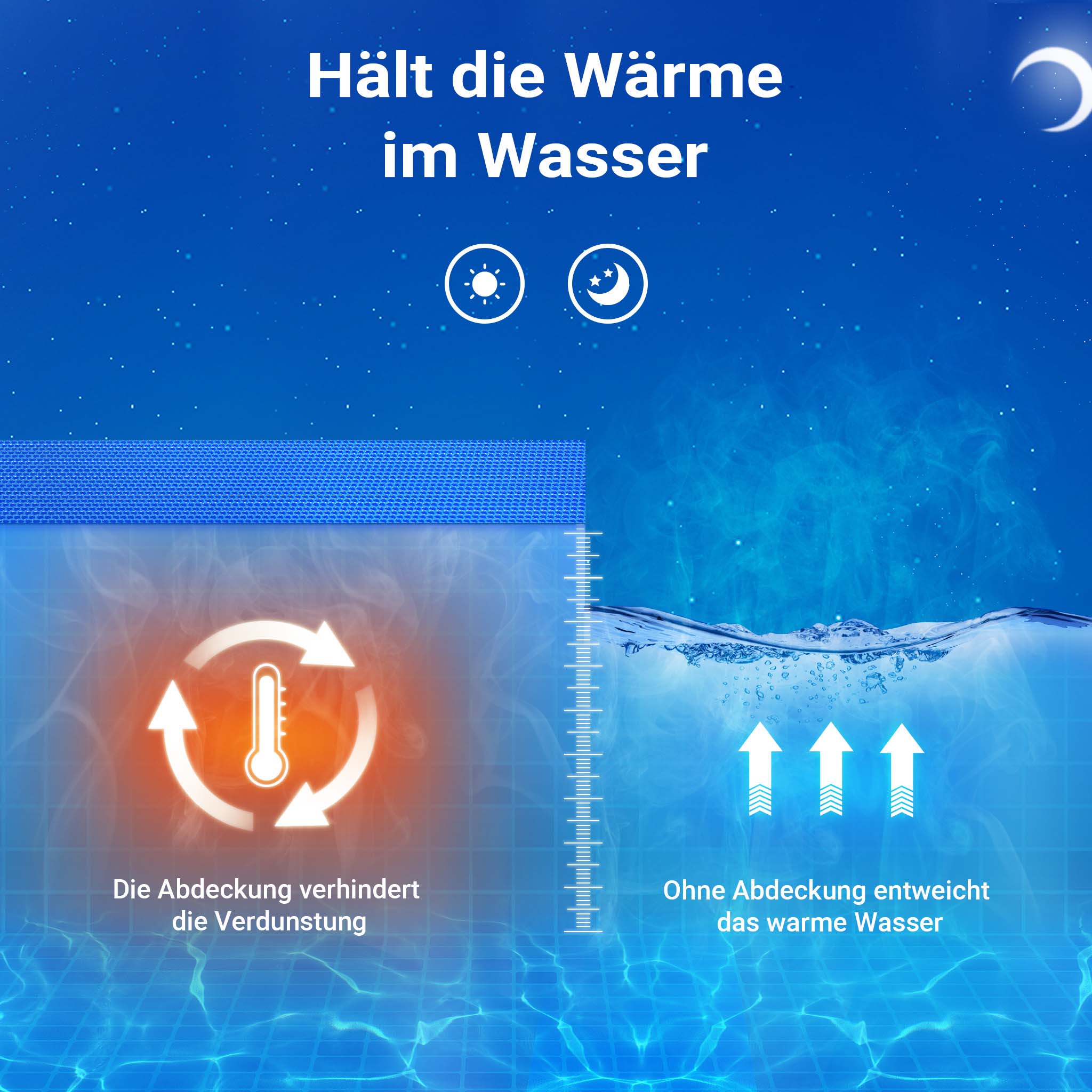 Copertura a bolle d'aria per piscina rettangolare 5x8m blu Protezione isotermica