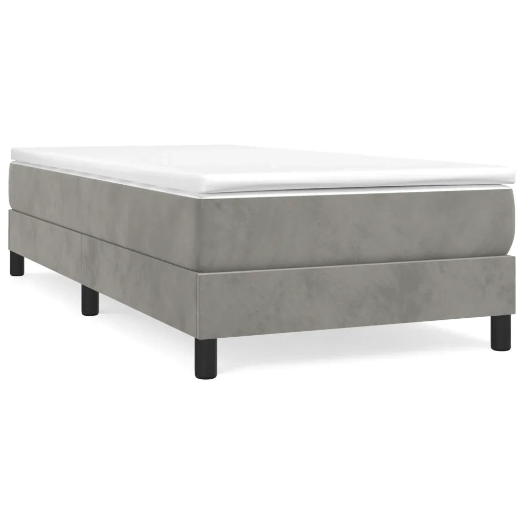 Struttura Letto a Rete a Molle-Giroletto Grigio Chiaro 80x200 cm Velluto 198358
