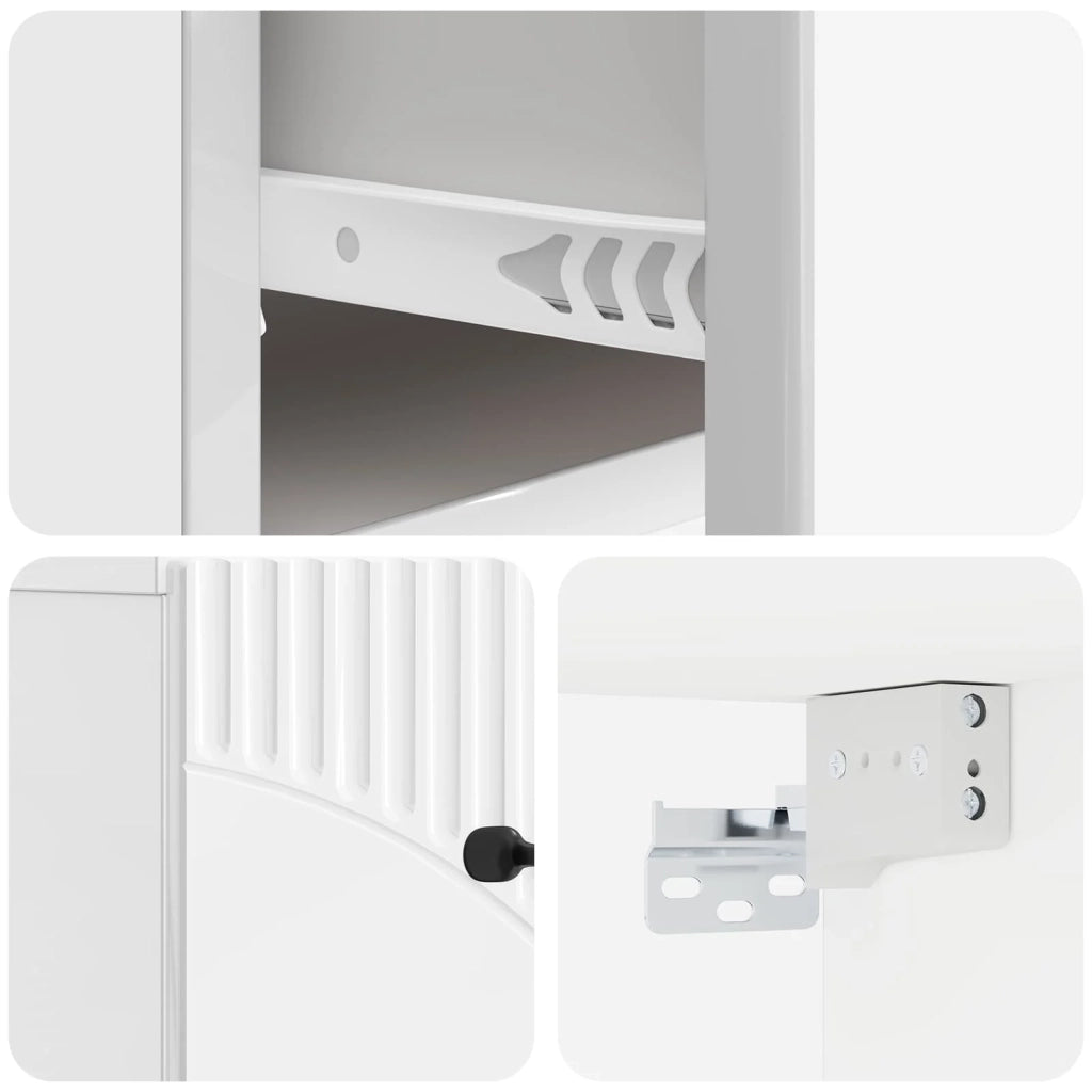 Mobiletto da notte a muro 2 pcs Bianco Lucido 34,5 x 33 x 20 cm