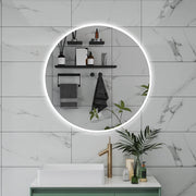 AICA Specchio da bagno 70 x 70 cm, blue tooth, 3 colori, antiappannamento, dimmerabile, interruttore touch, Funzione Memoria