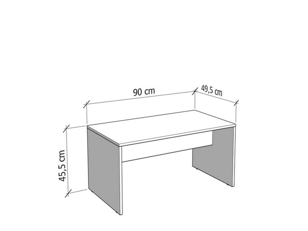 Formia, Tavolino da Salotto con Piedini, 90x49.5x45.5h cm Bianco