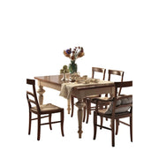 Tavolo shabby allungabile gamba tornita in legno avorio/noce l.140 p.90 h.80 - Mobili 2G