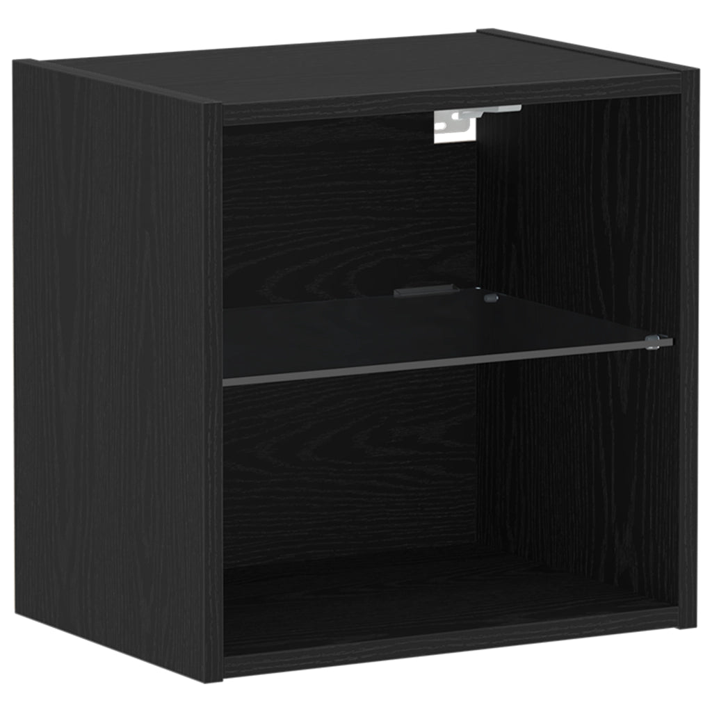 Mensola flottante  Nero Rovere 40x28,5x40 cm Legno ingegnerizzato
