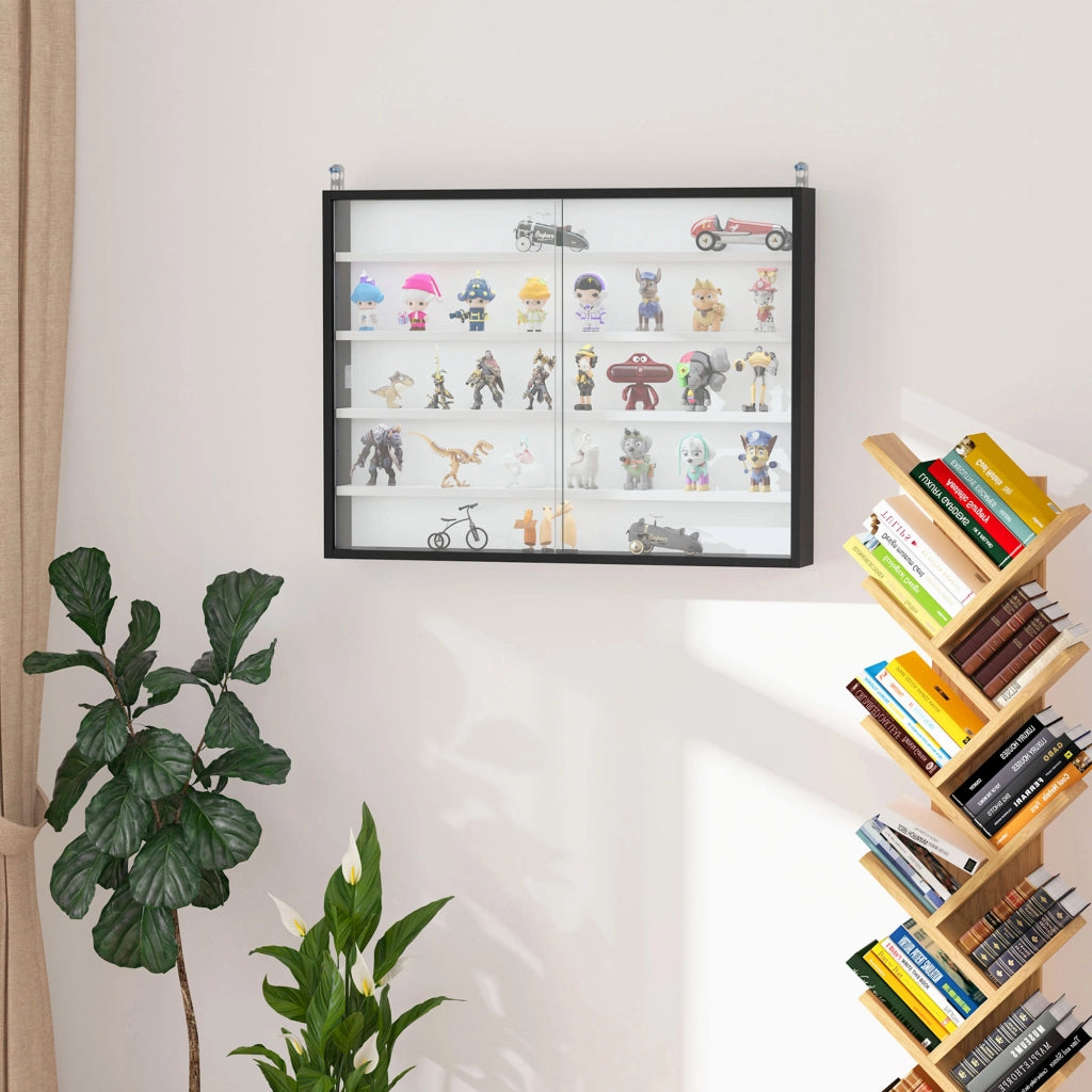 Libreria Vetrina Espositiva ¨C Zephmum ¨C Bianco e Nero 80x60x9.5 cm