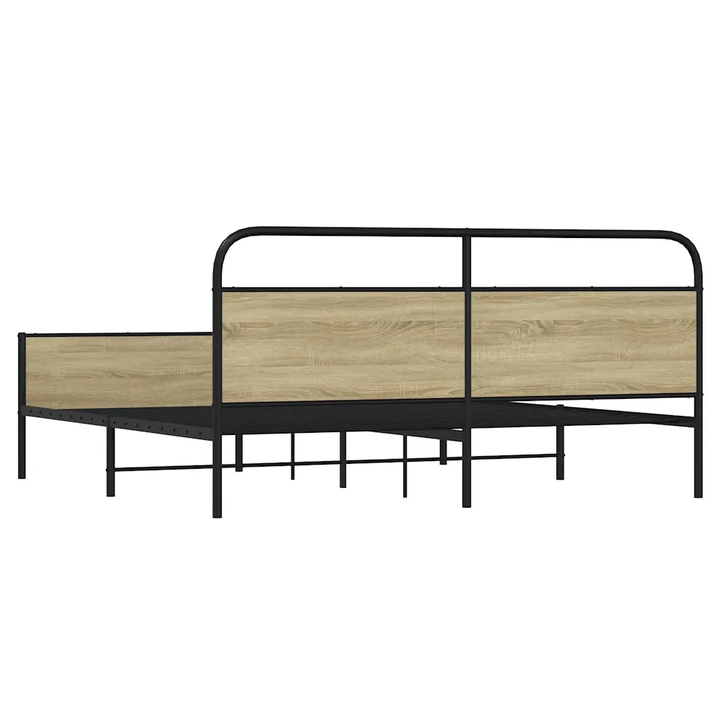 Giroletto senza Materaso in Metallo Rovere Sonoma 193x203 cm 3318697