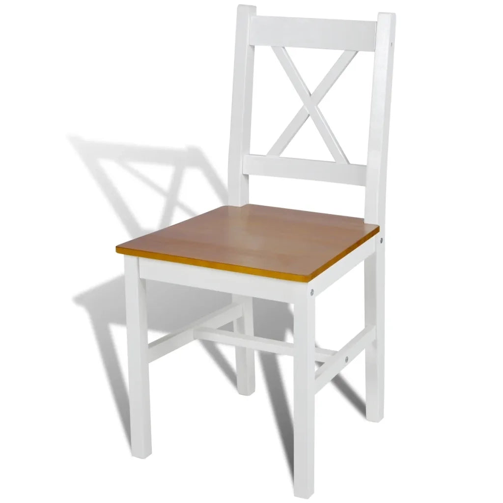 Sedie da Pranzo 6 pz Bianche in Legno di Pino 271497