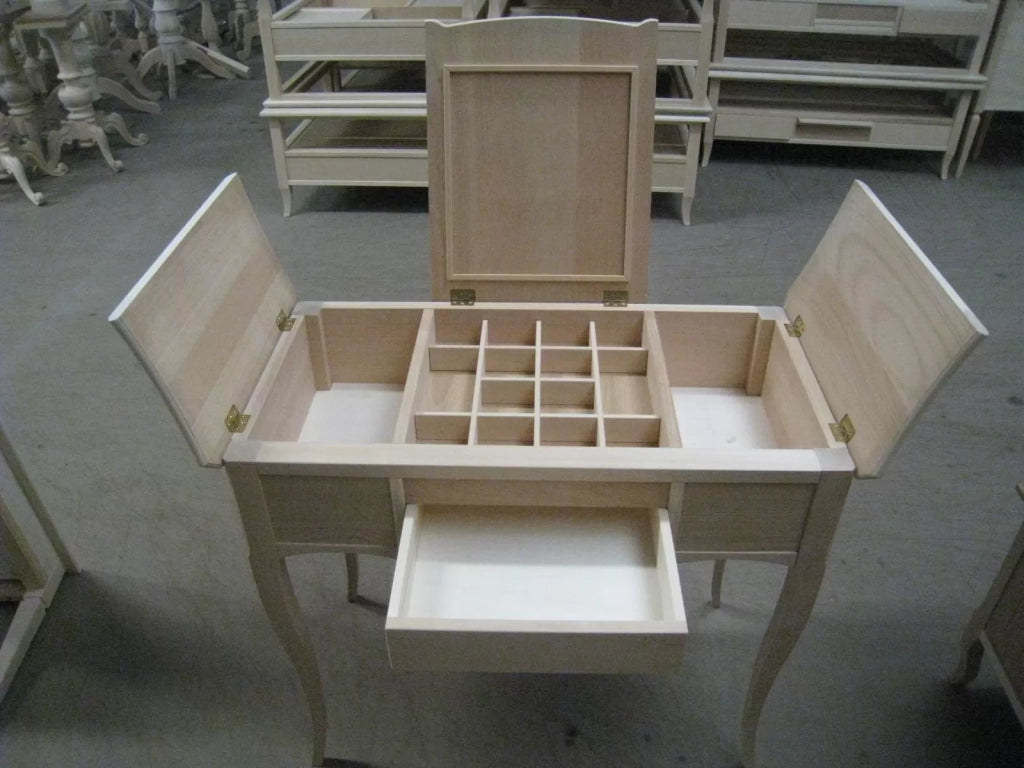 Consolle toilette da trucco legno grezzo 89x49x78 - Mobili 2G