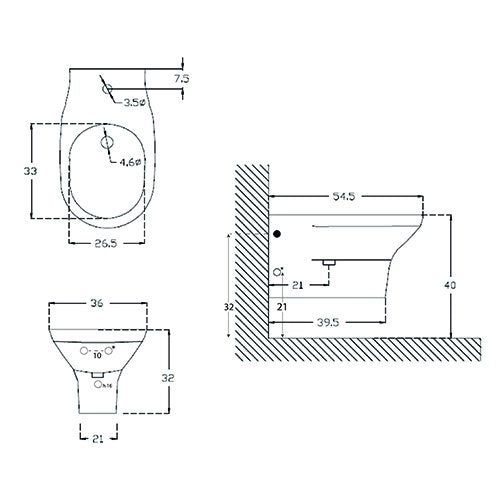 Sanitari sospesi serie GELSO: vaso, bidet, copriwater soft-close - Bianco Lucido
