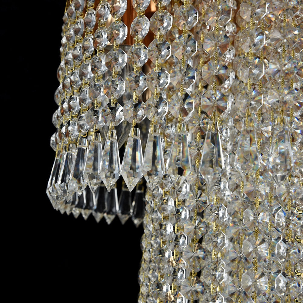 Maytoni Plafoniera contemporanea Cascade 12 luci E14 oro metallo diffusore vetro