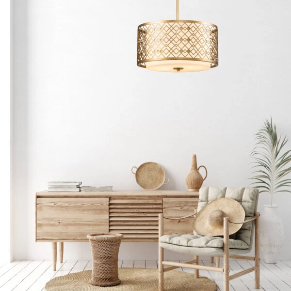 Lampada a sospensione Elstead Ziggy oro laccato 2xE27