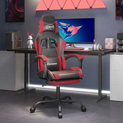 Sedia da Gaming Girevole Poggiapiedi Nero e Rosso Similpellecod mxl 119522