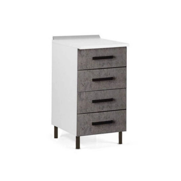 Cassettiera 4 cassetti 40x50x85H colore cemento