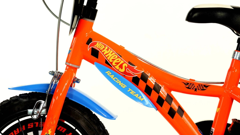 HOT WHEELS 14", bicicletta per bambini, adatta a bambini tra i 4 e i 6 anni, per altezza tra 100 e 120 cm, con borraccia