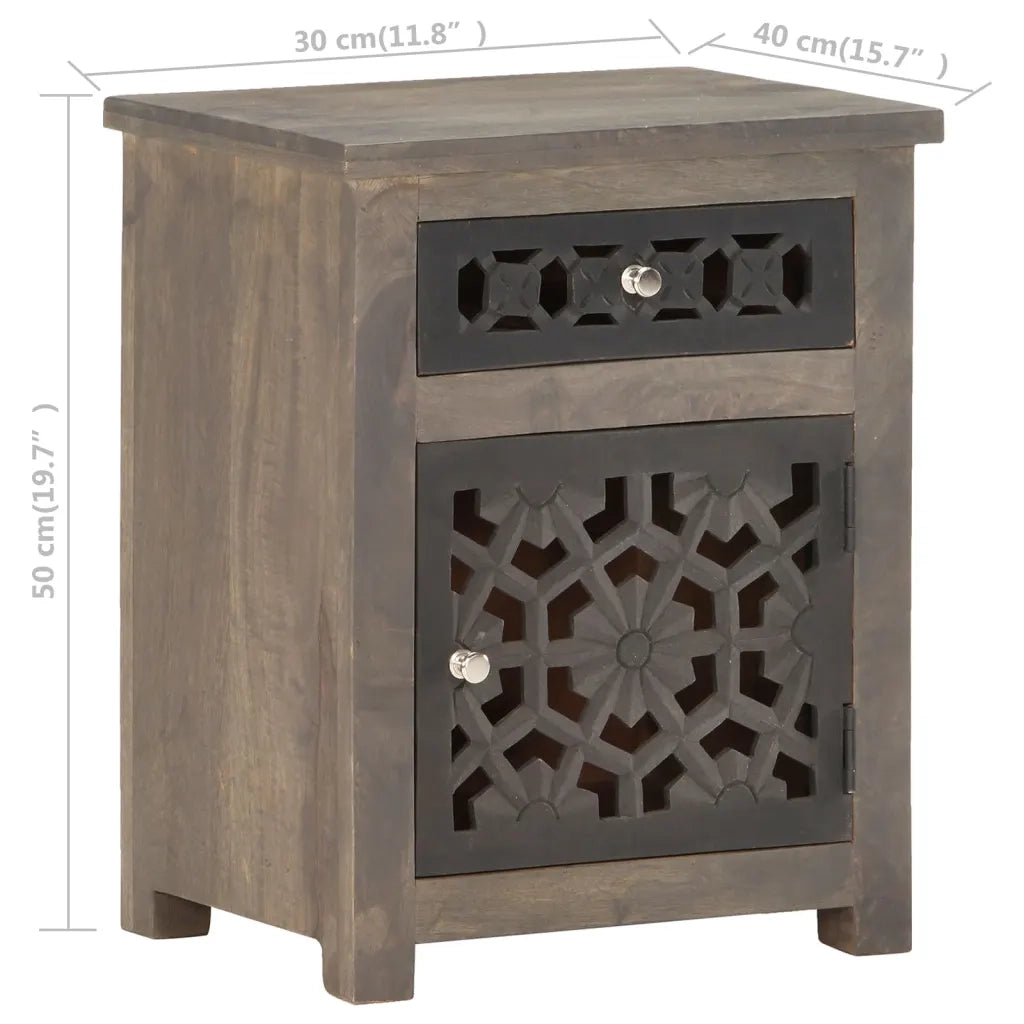 Comodino 40x30x50 cm in Legno Massello di Mango cod mxl 30196
