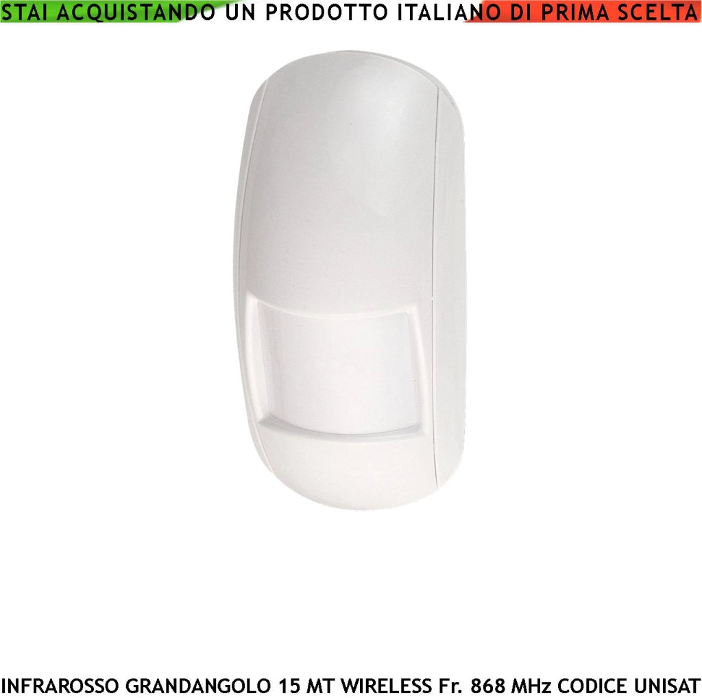 Rileva Presenza Intrusi Sensore Infrarosso Wireless Grandangolo 15 Metri Bidirezionale Codifica UNISAT2 Anti Jamming Anticollisione Antimanomissione Rilevatore Movimento Sensore look down da Interno