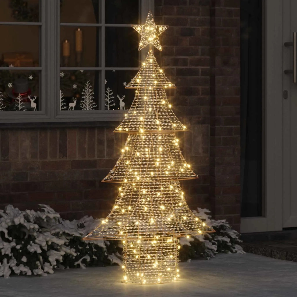 Albero di Natale con 160 LED Bianco caldo 151 cm PET