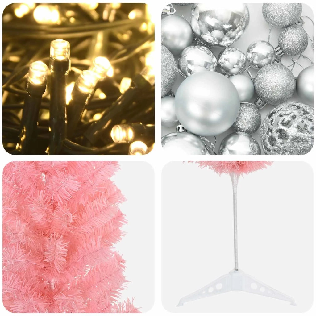 Albero di Natale Artificiale Slim con Palline 120 cm 150 LED 3461110