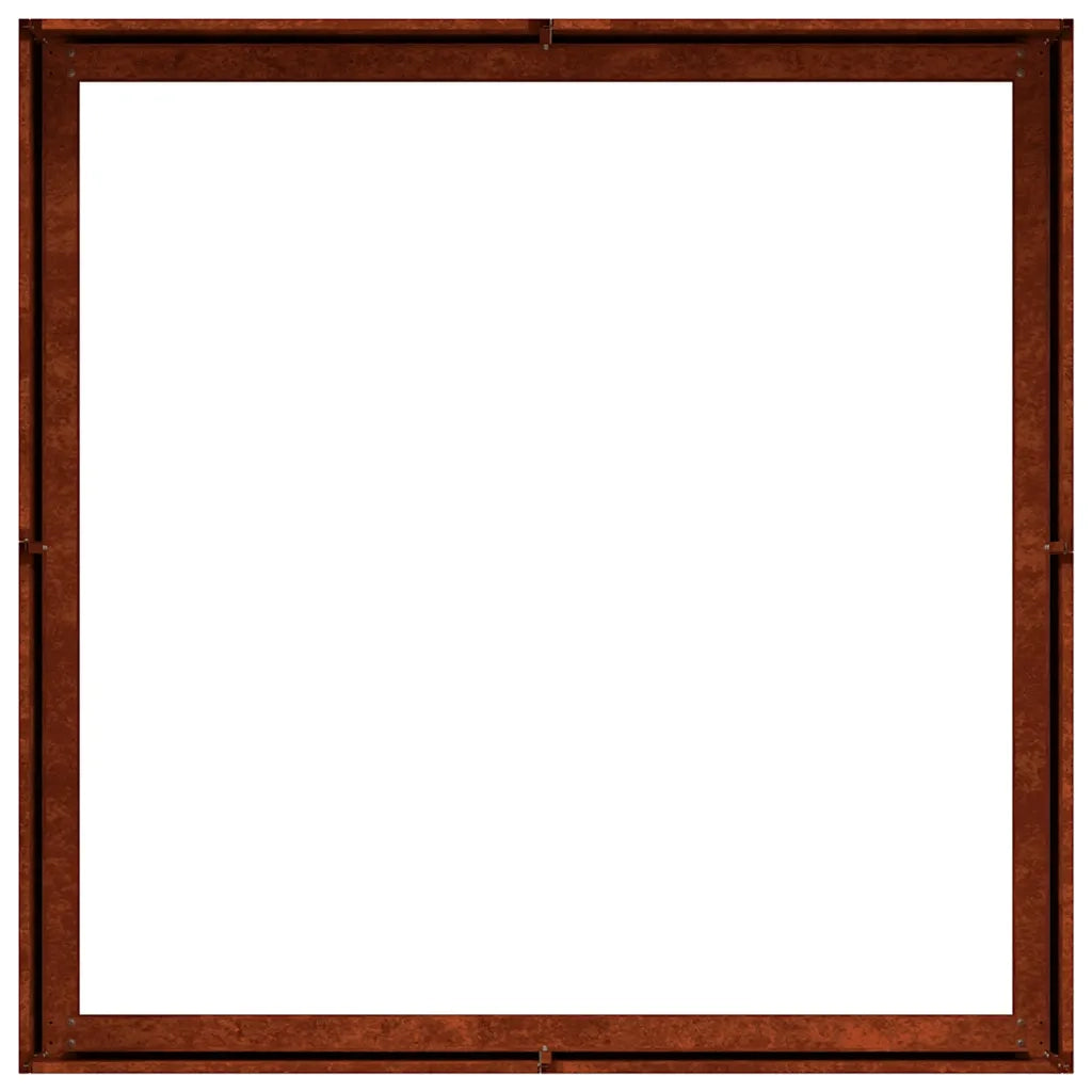 Fioriera Arrugginita 100x100x30 cm in Acciaio Corten 860814