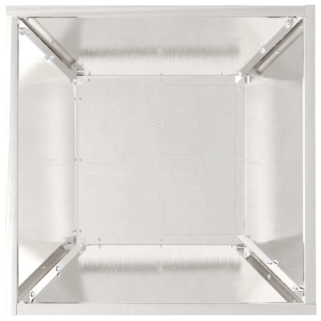 Fioriere | Cassetta per fiori | Vaso da giardino Argento 40 x 40 x 15 cm Acciaio inossidabile