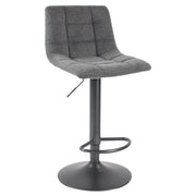 Set di 2 Sgabelli Clayton In Pu Tessuto Grigio E Base Grigio