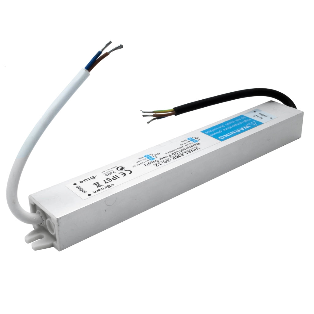 Alimentatore slim IP67 36W trasformatore impermeabile da 230V a 12V dc 3A strisce LED lampade telecamere
