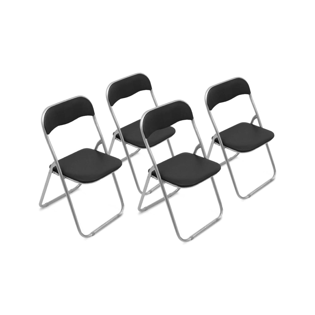 Set di quattro sedie Antenore, colore nero, Misure 43 x 47 x 78 cm