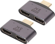 2 Adattatori HDMI Maschio a Femmina - 1 Ingresso a 2 Uscite - 2K 60Hz Divisore HDMI Video - Connettore HDMI - Estensore HDMI Converter con Indicatore di Luce.