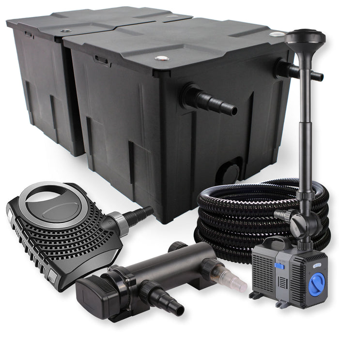 Set laghetti filtro a 2 camere 60000l chiarificatore 18W pompa 70W tubo pompa fontana